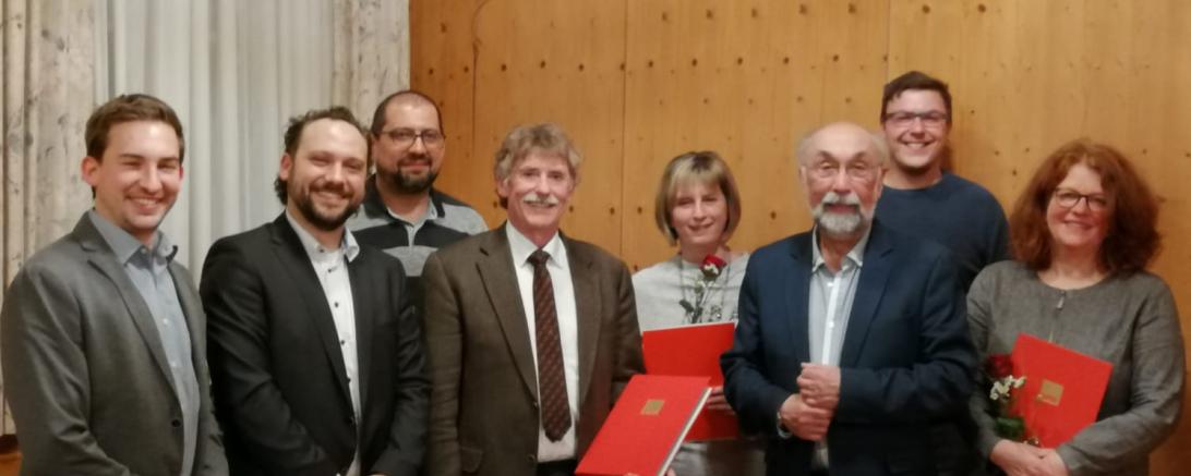 Das Bild Zeigt  Christian Martin, Daniel König, Rolando Peceros, Gerhard Martin, Gabriele Kugler, Wolfgang Bähner, Tobias Segnitzer, Heidemarie Prummer