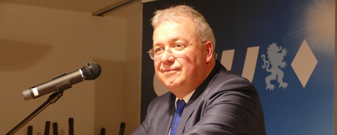 Markus Ferber am politischen Aschermittwoch im Schützenheim in Monheim. 