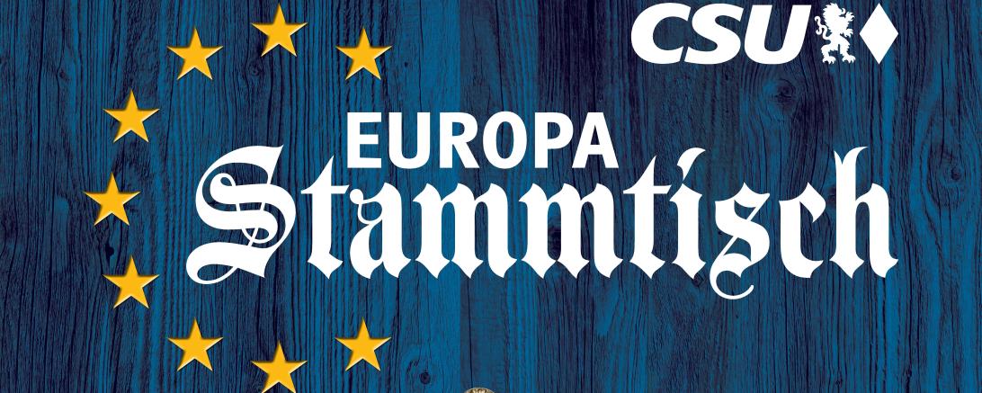 Plakat des Europa Stammtisches in Wolferstadt