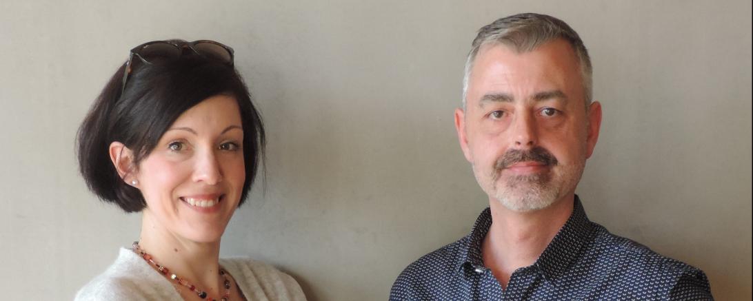 Das Bild zeigt Clarissa Hopfensitz (Text, Regie), Marcus Prügel (Musik).