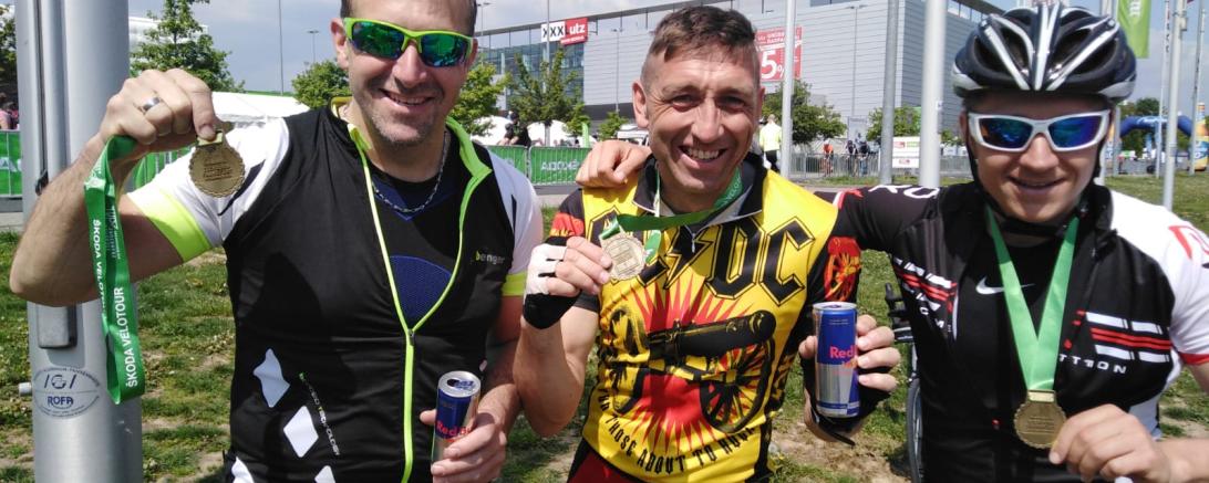 Im Bild nach der Zielankunft (v.l.n.r.): Bernd Spielberger, Markus Probst, Thomas Braun 