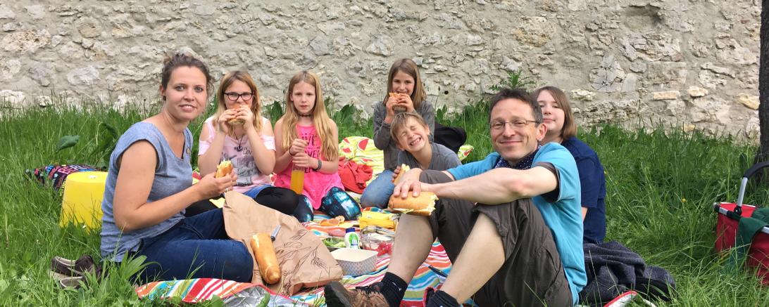Das Bild zeigt die Blühwiese im Jugendgarten am Löpsinger Tor in Nördlingen.
