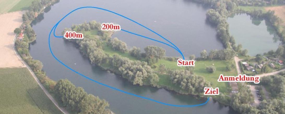 Das Bild zeigt den Lageplan des 9. Jedermannschwimmens.