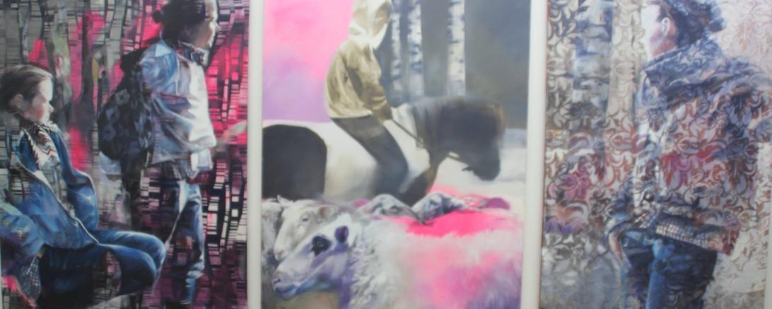 Zyklus Barbara Mechler 3-teiliges Gemälde.