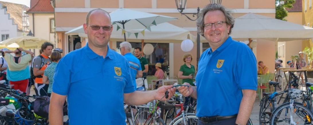 Oberbürgermeister Armin Neudert eröffnete das Stadtradeln 2019.