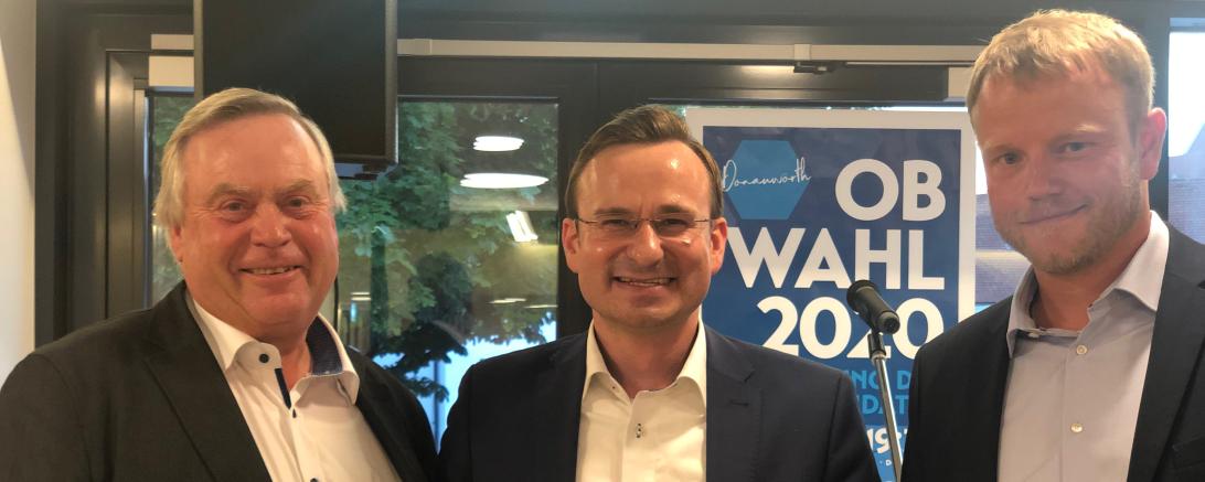 Franz Ost, Joachim Fackler und Stefan Loh bei der Stadtversammlung der CSU. 