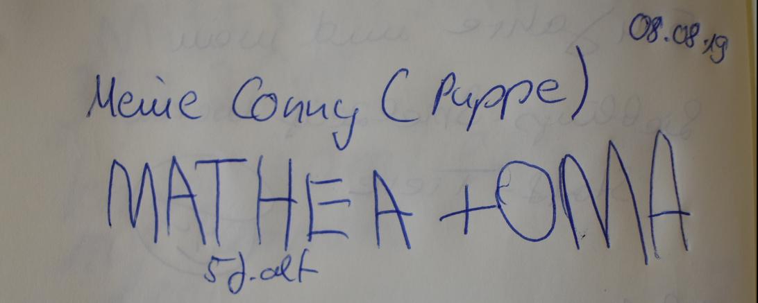 Auf dem Bild ist zu sehen, ausschnitt aus dem Besucherbuch 