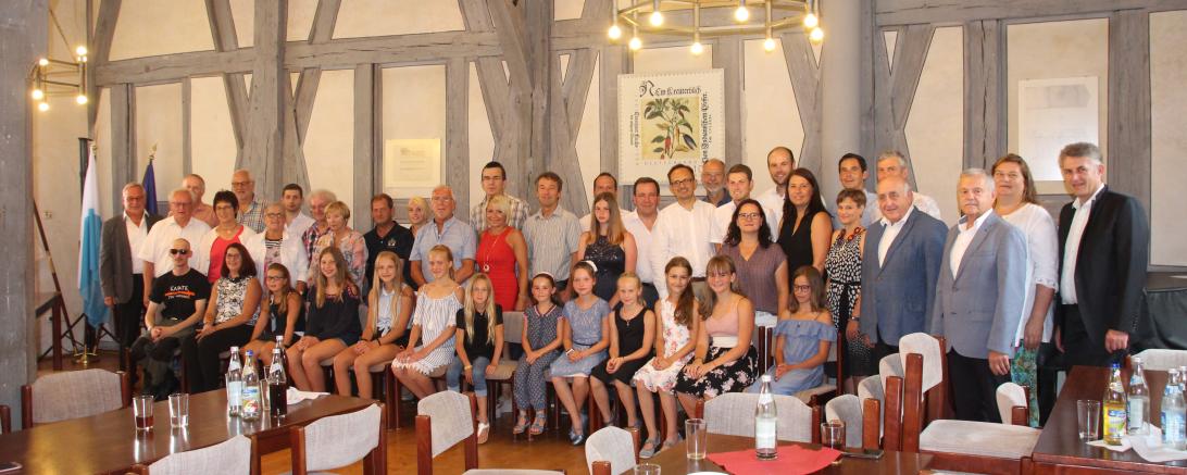 Das Bild zeigt den Sportlerempfang der Stadt Wemding