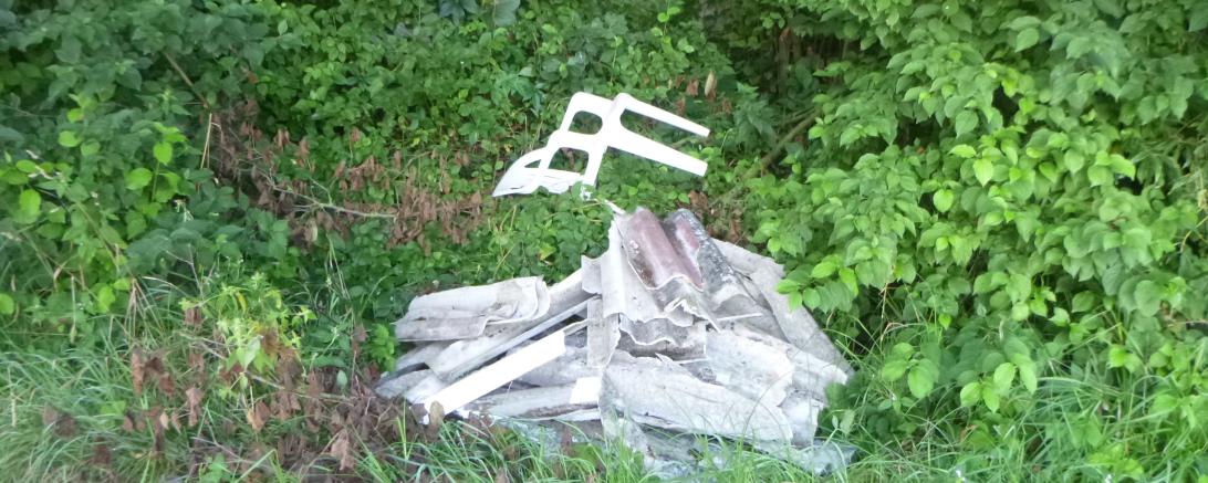 Auf dem Bild zu sehen ist illegal abgeladener Müll.