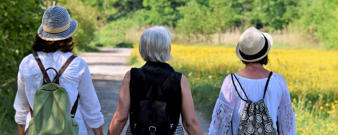 Das Bild zeigt Frauen bei einem Spaziergang