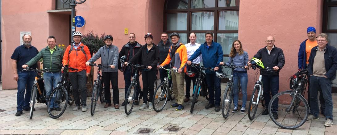 Start zur Fahrradroute durch das Stadtgebiet im Rahmen der Hauptbereisung der AGFK am 1.10.2019 in Donauwörth.