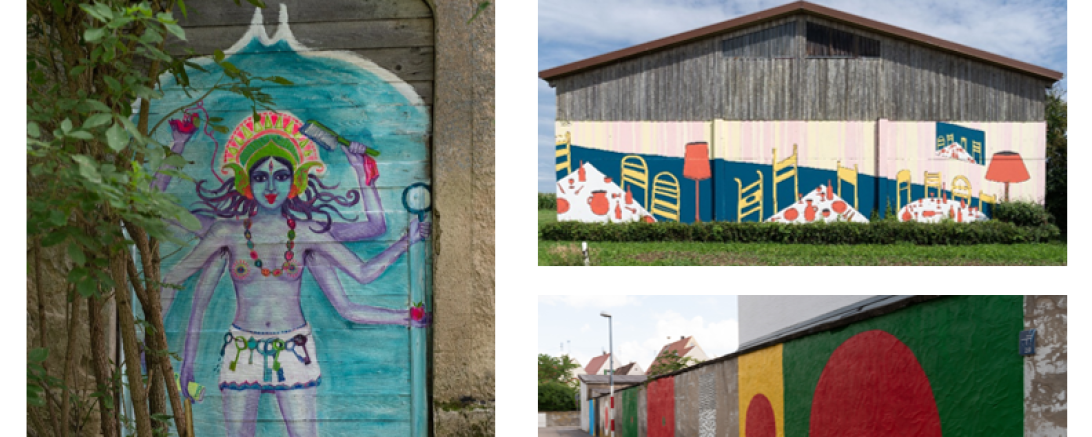 Wand-Kunstwerke des Kunstpfades