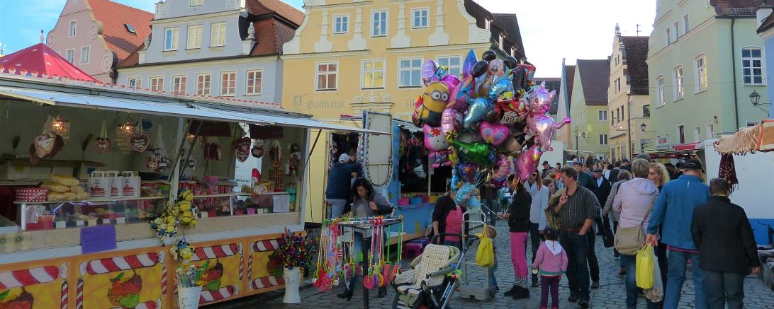Das Bild zeigt den Martinimarkt in Wemding.