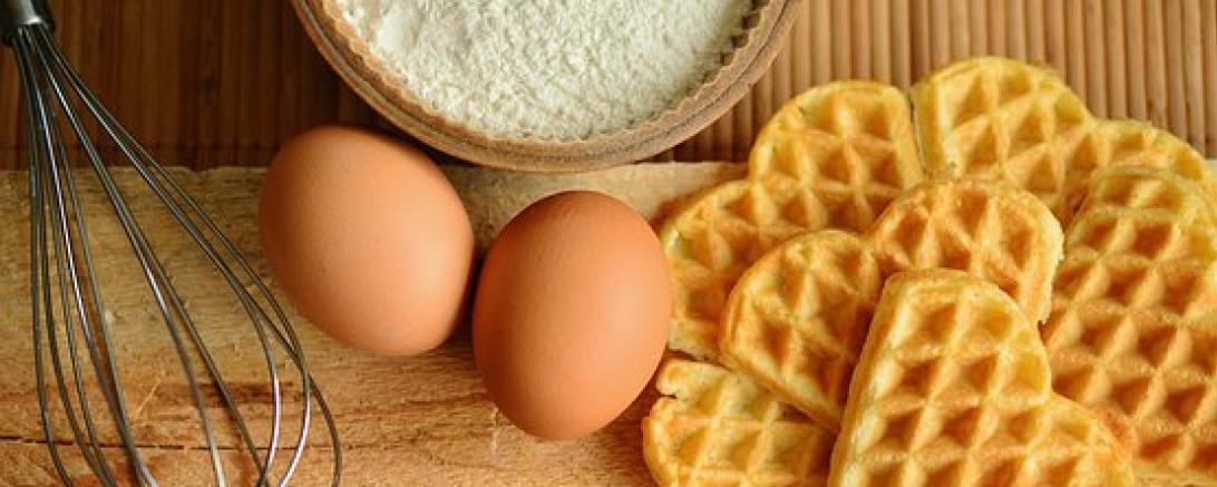 Auf dem Bild wurden gerade Waffeln gebacken