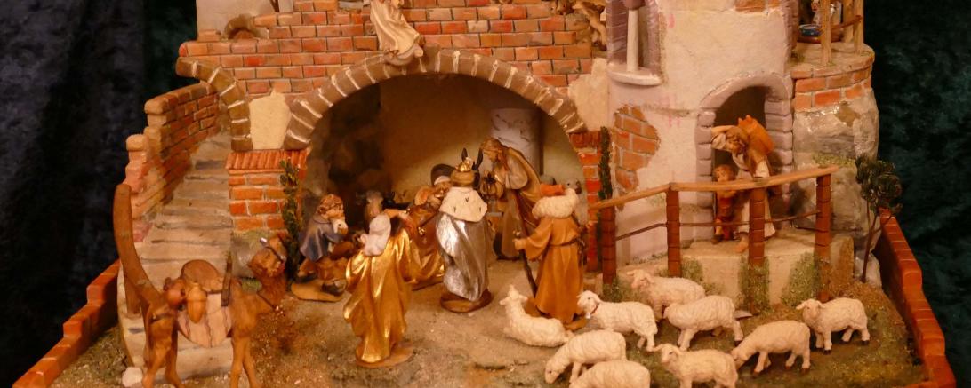 Das Bild zeigt eine Krippe von der Krippenausstellung des Krippenvereins Donauwörth.