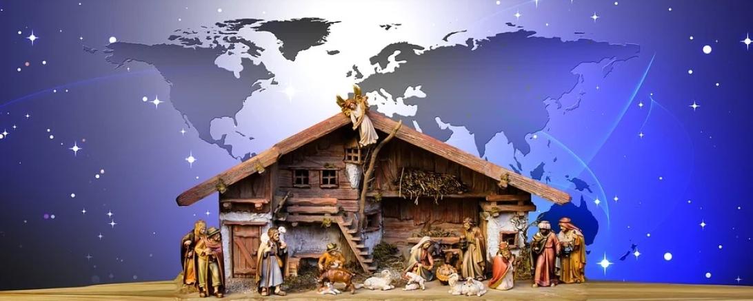 Das Bild zeigt eine Weihnachtskrippe.