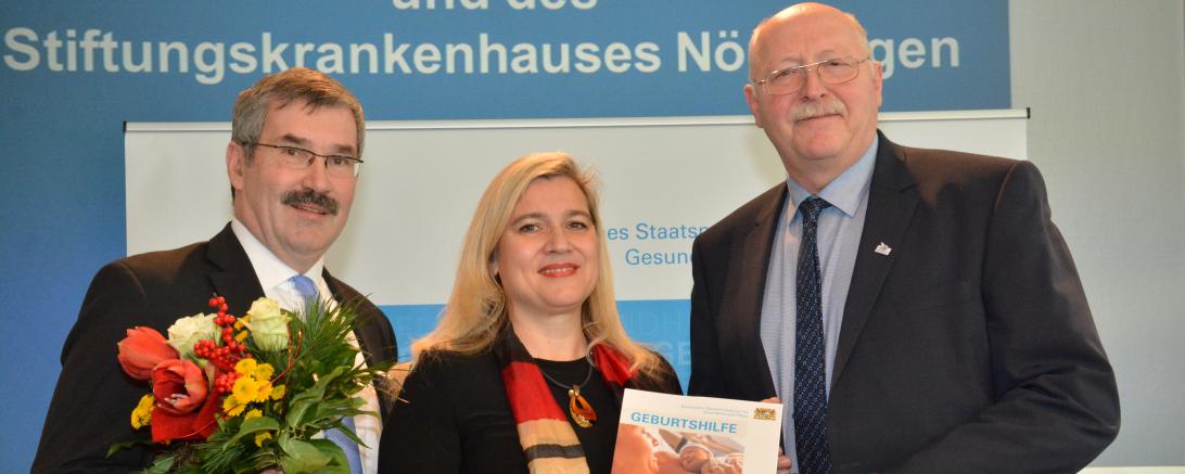 Von links: Jürgen Busse, Melanie Huml und Reinhold Bittner