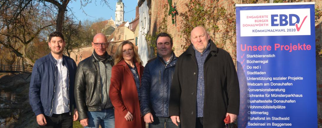 Das Bild zeigt die nominierten Kandidaten der Stadtratsliste der Engagierten Bürger Donauwörth.