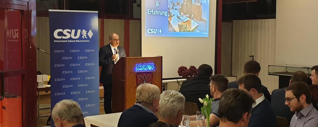 Das Bild zeigt die Wahlveranstaltung der CSU Asbach-Bäumenheim.
