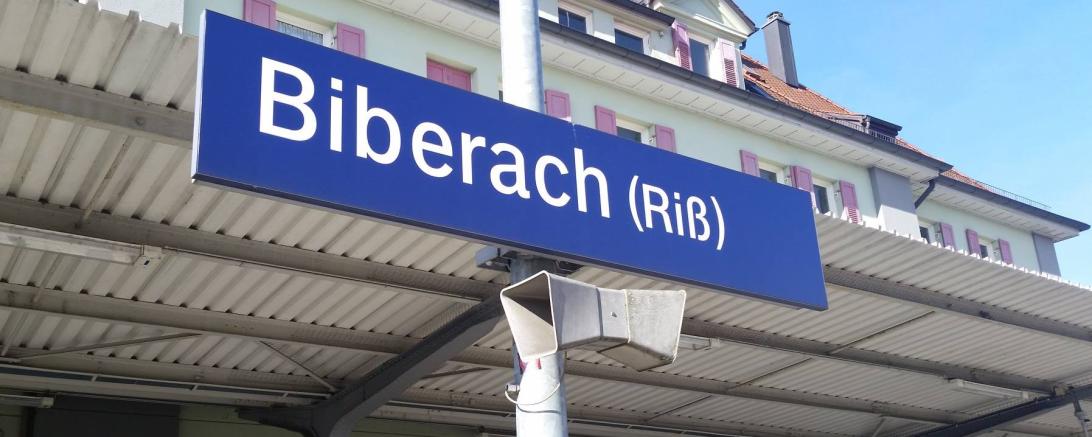 Biberach Bahnhofsschild