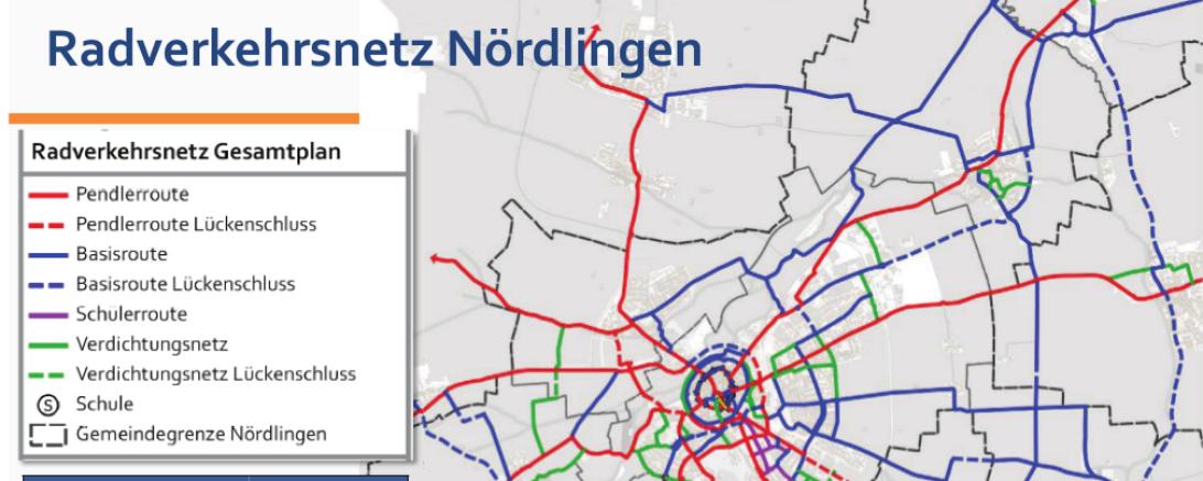 Plan Radwegenetz Nördlingen