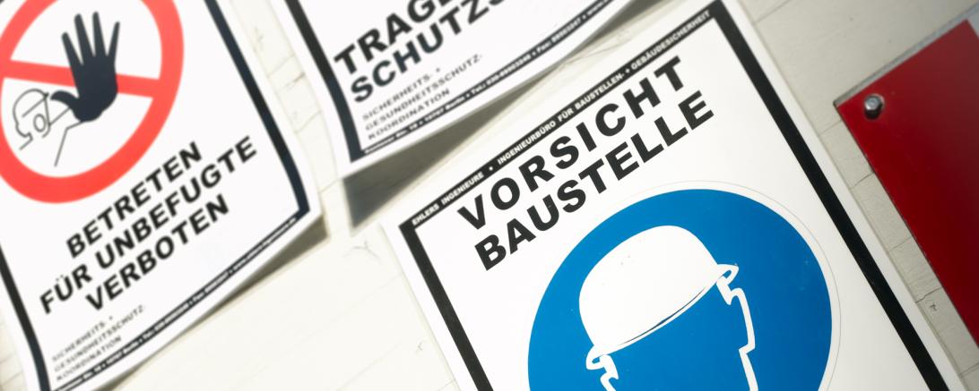 Warnhinweise Baustelle