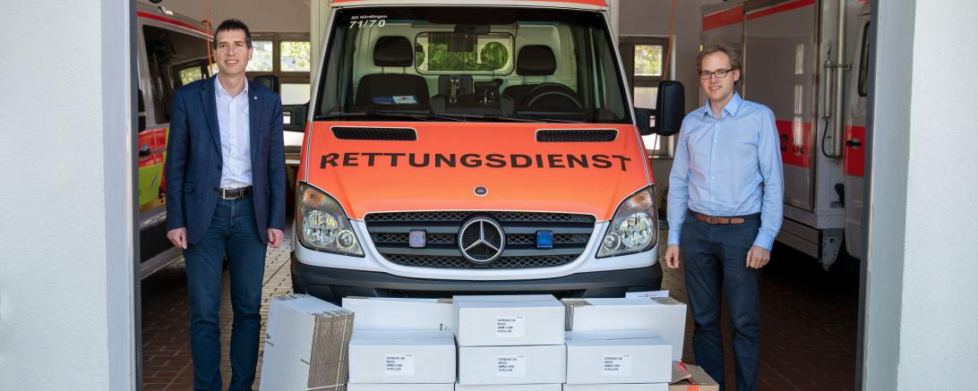 Arthur Lettenbauer, Kreisgeschäftsführer des Kreisverbandes Nordschwaben, (links) und Prokurist der Firma Gerlinger Friedrich Gerlinger (rechts)