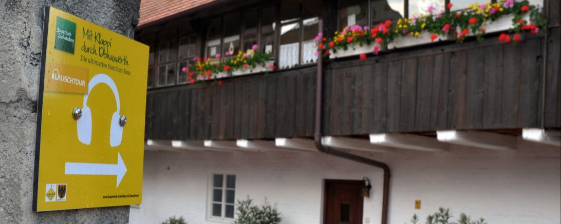 Lauschtour-Schild in Donauwörth