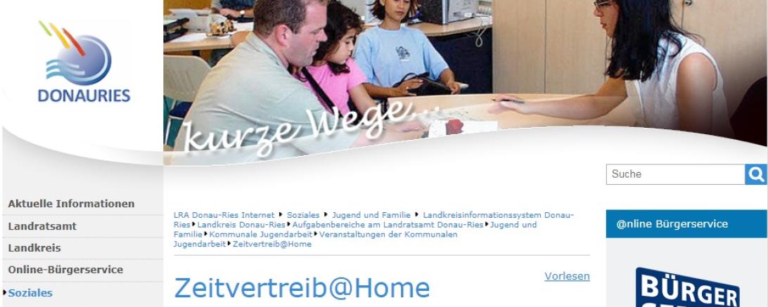 Screenshot Zeitvertreib@Home