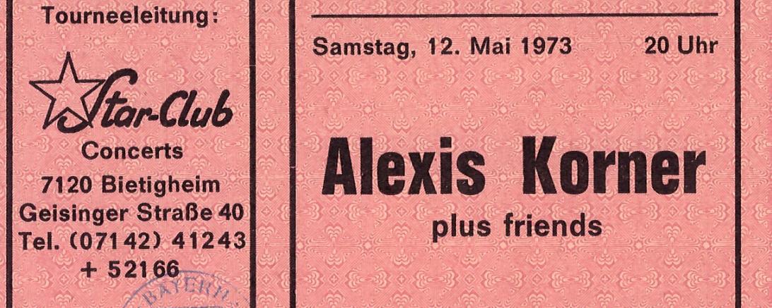 Donauwörther Eintrittskarte von 1973. 