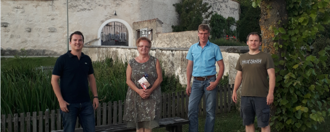 Auf dem Bild zu sehen (von links). Daniel Probst, Brigitte Schrödle, Roland Naß, Michael Hirschbeck. 