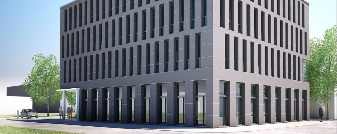 Gezeichnetes Bürogebäude