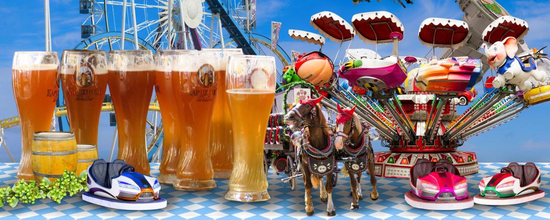 Weißbier, Riesenrad, Pferdekutsche und Süßigkeiten