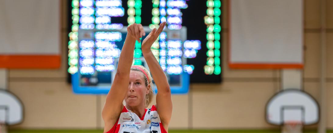 Das Bild zeigt die Basketballerin beim Spiel vergangenes Wochenende.