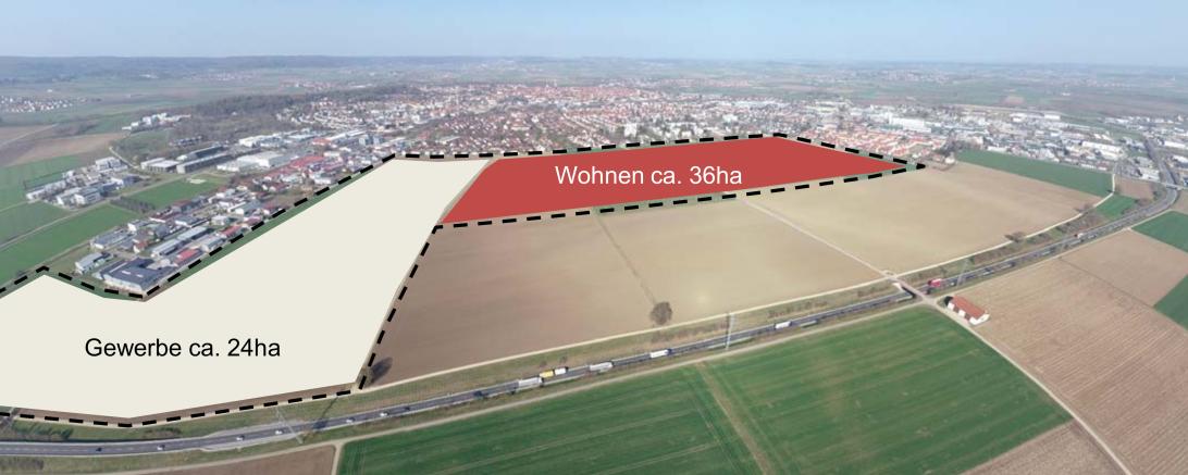 Geplante Flächen für Wohnpark Ost Nördlingen