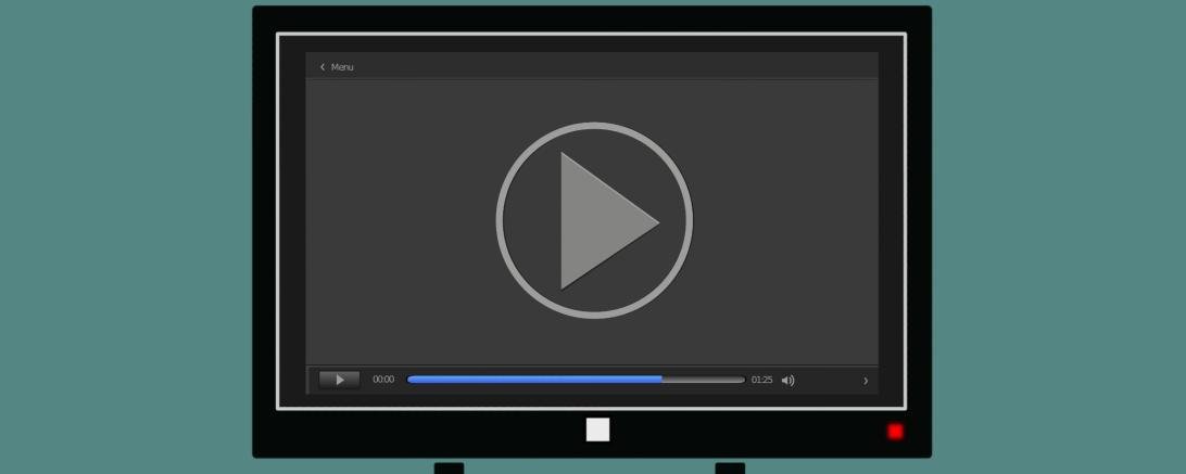 Grafik eines Fernsehers mit Streaming