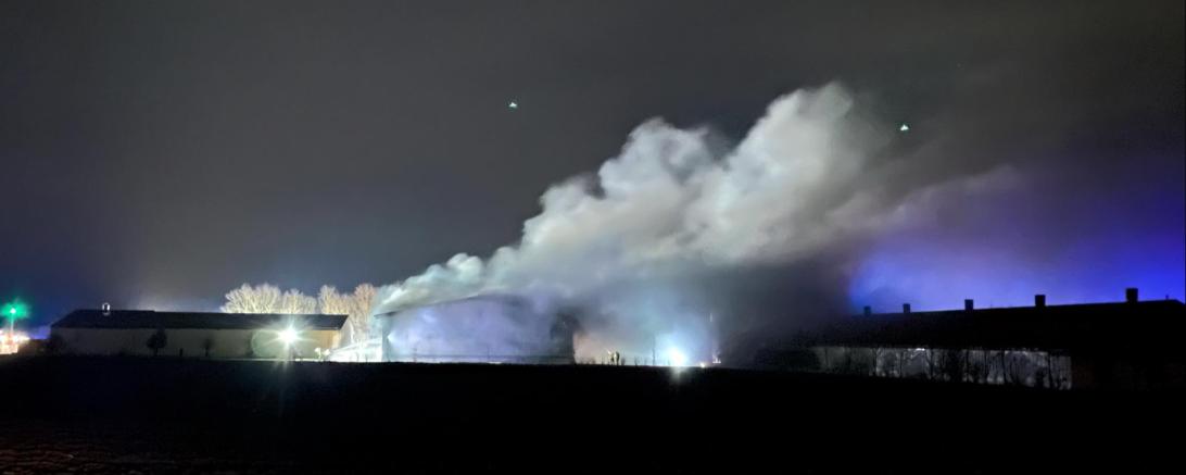 Großbrand Maschinenhalle Munningen