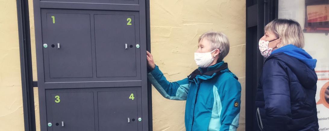 Das Bild zeigt die Abholstation.