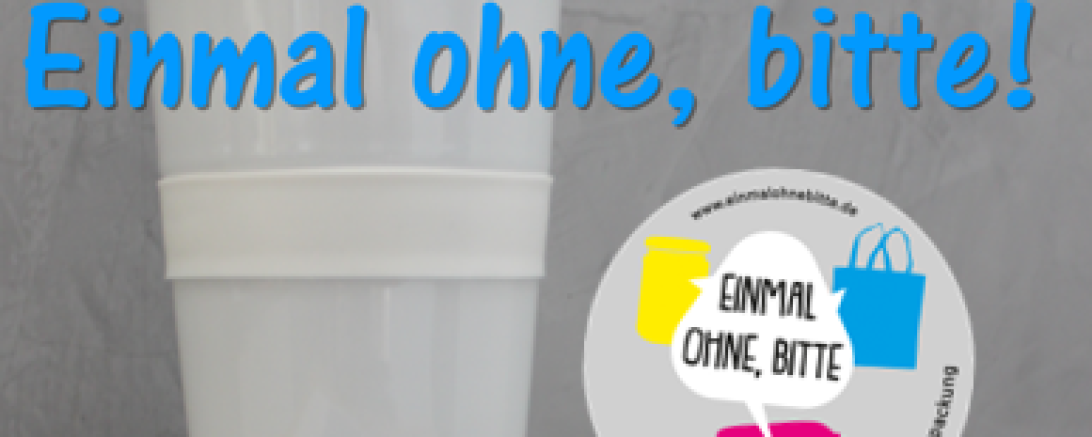 Das Bild zeigt den Sticker zum Projekt "Einmal ohne, bitte".