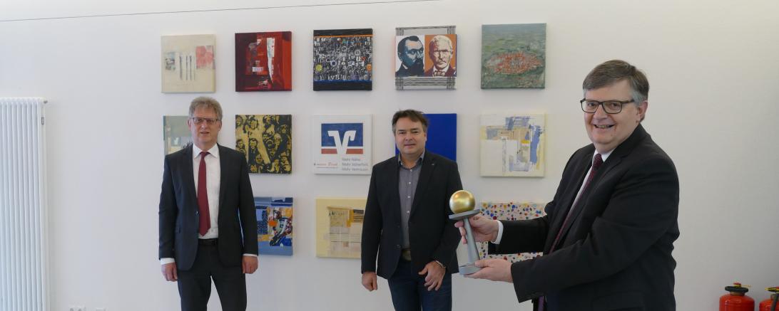 Bernhard Ströbele, Dr. Oliver Sachs und Paul Ritter mit Rieser Heimatpreis