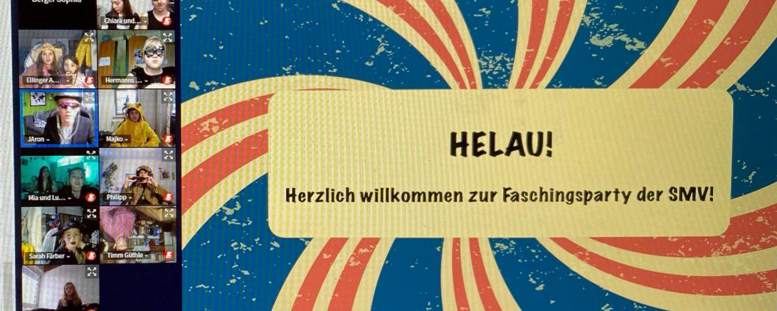 Fasching mal anders. Zusammen mit ihren Lehrern feiern die Fünftklässler des A-E-G online. 