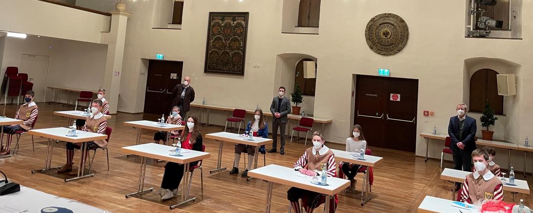 Das Bild zeigt die Preisverleihung des  „Oskar Mayer-Bläserwettbewerbes“ im Klösterle.