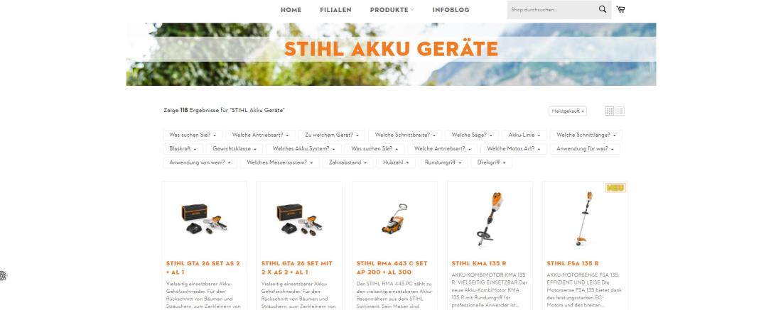 Auszug aus dem neuen Schweihofer Onlineshop