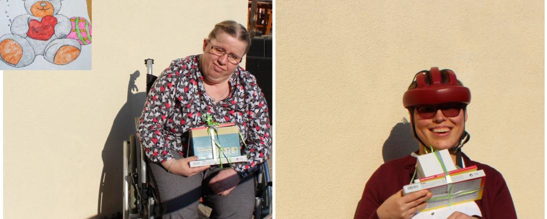 Das Bild zeigt die Gewinnerinnen des Kunstwettbewerbs.