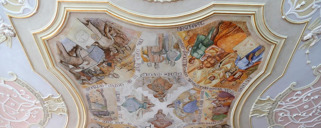 Das Bild zeigt ein Deckengemälde.