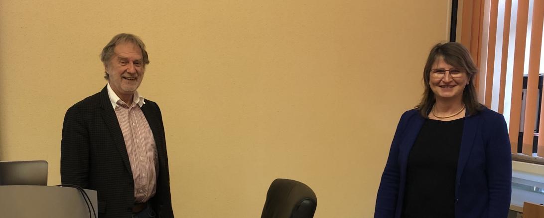 Das Bild zeigt die beiden Vorsitzenden Leo Nagel und Petra Wagner.