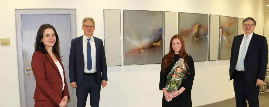 Das Bild zeigt zeigt von links: Ute Kotanko, Bernhard Ströbele, Lena Hübner, Paul Ritter.
