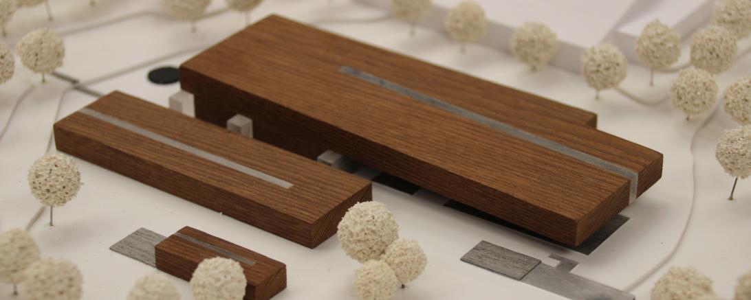 Holzmodell des neuen Hallenbads Nördlingen