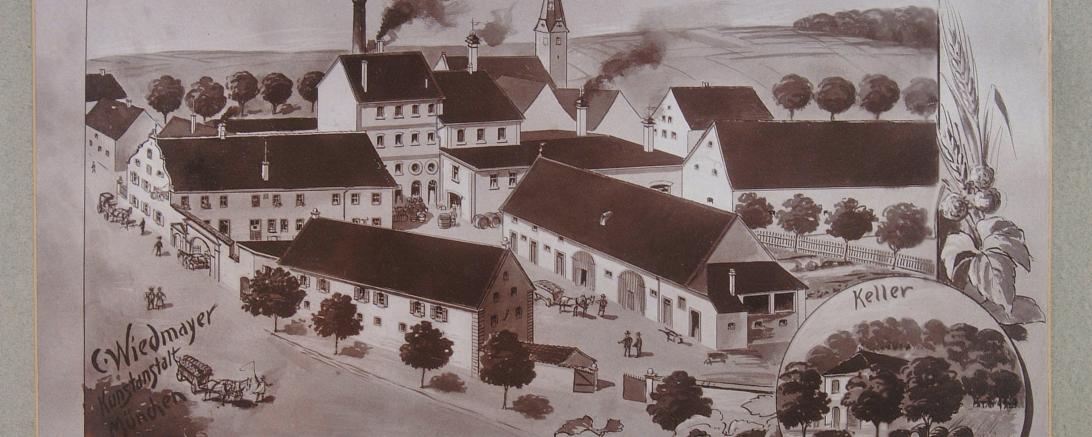 Historisches Bild vom Anwesen der Scheible Brauerei. 