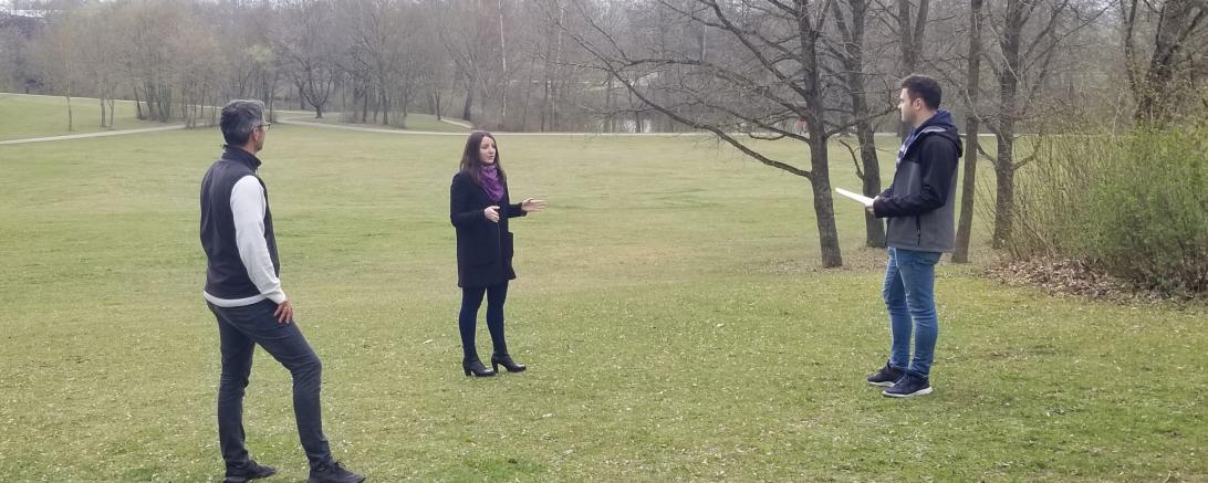Das Bild zeigt von links nach rechts Steffen Höhn (CSU), Julia Völkl (JU) und Jakob Forster (JU). 